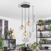Ripoll hanging light, globe light, Cluster pendant lamp Amber, clear, 3-light sources