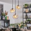 Ripoll hanging light, globe light, Cluster pendant lamp Amber, clear, 3-light sources