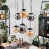 Gastor hanging light, globe light, pendant light Amber, Smoke-coloured, 6-light sources