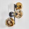 Ripoll globe light, wall light gold, clear, 3-light sources