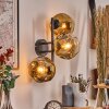 Ripoll globe light, wall light gold, clear, 3-light sources