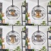Ripoll hanging light, globe light, Cluster pendant lamp clear, Smoke-coloured, 3-light sources