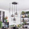 Ripoll hanging light, globe light, Cluster pendant lamp clear, Smoke-coloured, 3-light sources