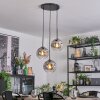 Ripoll hanging light, globe light, Cluster pendant lamp clear, Smoke-coloured, 3-light sources