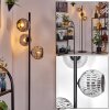 Ripoll floor lamp chrome, Smoke-coloured, 3-light sources
