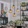 Ripoll hanging light, globe light, Cluster pendant lamp Amber, 4-light sources