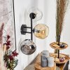 Ripoll globe light, wall light Amber, clear, Smoke-coloured, 3-light sources