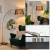 Bassagoda floor lamp, Arch lamps matt nickel, black, 1-light source, Fabric lampshade