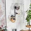 Gastor globe light, wall light Amber, clear, Smoke-coloured, 3-light sources