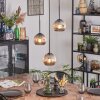 Ripoll hanging light, globe light, Cluster pendant lamp Smoke-coloured, 3-light sources