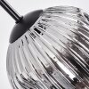 Ripoll hanging light, globe light, Cluster pendant lamp chrome, Smoke-coloured, 3-light sources