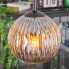 Ripoll hanging light, globe light, Cluster pendant lamp chrome, Smoke-coloured, 3-light sources