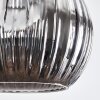 Ripoll hanging light, globe light, Cluster pendant lamp chrome, Smoke-coloured, 3-light sources