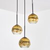 Ripoll hanging light, globe light, Cluster pendant lamp gold, clear, 3-light sources