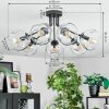 Ripoll ceiling light, globe light clear, 7-light sources