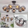 Ripoll ceiling light, globe light chrome, Smoke-coloured, 7-light sources