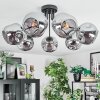 Ripoll ceiling light, globe light chrome, Smoke-coloured, 7-light sources