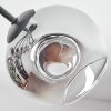 Ripoll ceiling light, globe light chrome, clear, Smoke-coloured, 7-light sources