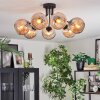 Ripoll ceiling light, globe light Amber, 7-light sources