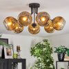 Ripoll ceiling light, globe light gold, clear, 7-light sources
