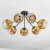 Ripoll ceiling light, globe light gold, clear, 7-light sources