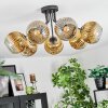 Ripoll ceiling light, globe light gold, clear, 7-light sources