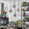 Ripoll hanging light, globe light, Cluster pendant lamp clear, Smoke-coloured, 4-light sources