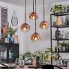Ripoll hanging light, globe light, Cluster pendant lamp clear, coppery, 4-light sources