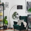 Soungou floor lamp, Arch lamps matt nickel, black, 1-light source, Fabric shade