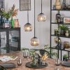 Ripoll hanging light, globe light, Cluster pendant lamp clear, Smoke-coloured, 3-light sources