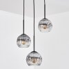 Ripoll hanging light, globe light, Cluster pendant lamp clear, Smoke-coloured, 3-light sources