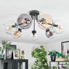 Koyoto ceiling light, globe light 82 cm Amber, clear, Smoke-coloured, 7-light sources
