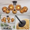 Ripoll ceiling light, globe light gold, 7-light sources