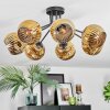 Ripoll ceiling light, globe light gold, 7-light sources