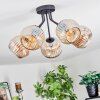 Ripoll ceiling light, globe light Amber, 5-light sources