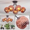 Ripoll ceiling light, globe light coppery, 5-light sources