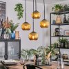 Koyoto hanging light, globe light, Cluster pendant lamp gold, 4-light sources