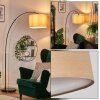 Soungou floor lamp, Arch lamps chrome, black, 1-light source, Fabric shade