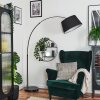 Bassagoda floor lamp, Arch lamps chrome, black, 1-light source, Fabric lampshade