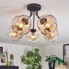 Ripoll ceiling light, globe light Amber, clear, 5-light sources