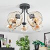 Ripoll ceiling light, globe light Amber, clear, 5-light sources