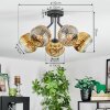 Ripoll ceiling light, globe light gold, clear, 5-light sources
