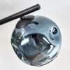 Ripoll ceiling light, globe light blue, gold, green, 4-light sources