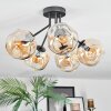 Ripoll ceiling light, globe light Amber, 5-light sources