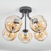 Ripoll ceiling light, globe light Amber, 5-light sources