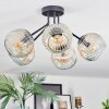 Ripoll ceiling light, globe light Amber, clear, 5-light sources