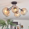 Ripoll ceiling light, globe light Amber, clear, 5-light sources