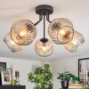 Ripoll ceiling light, globe light Amber, clear, 5-light sources