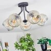 Ripoll ceiling light, globe light Amber, clear, 5-light sources