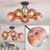 Ripoll ceiling light, globe light clear, coppery, 5-light sources